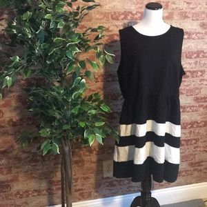 Black Dress w/ white stripes